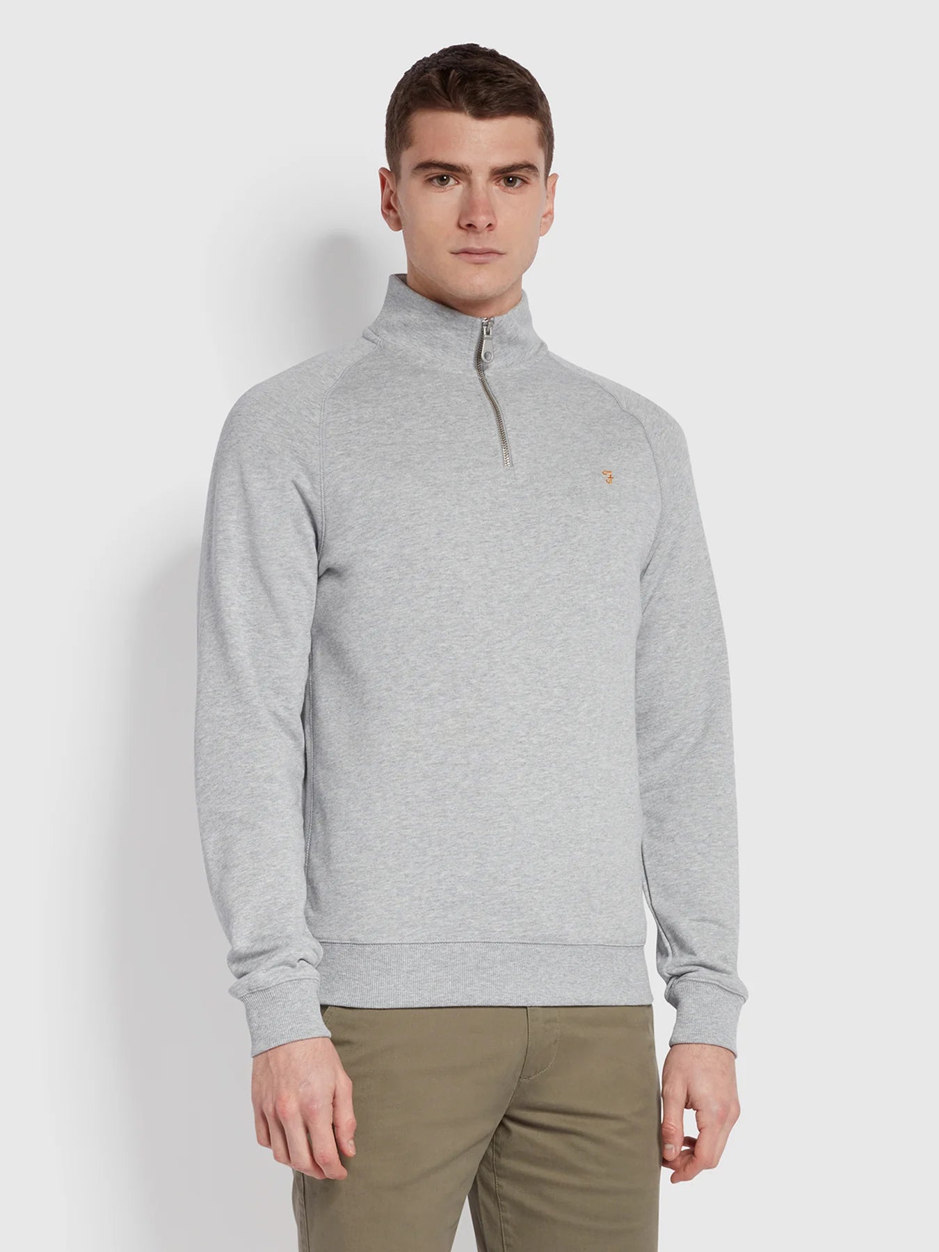 Light grey quarter zip sale