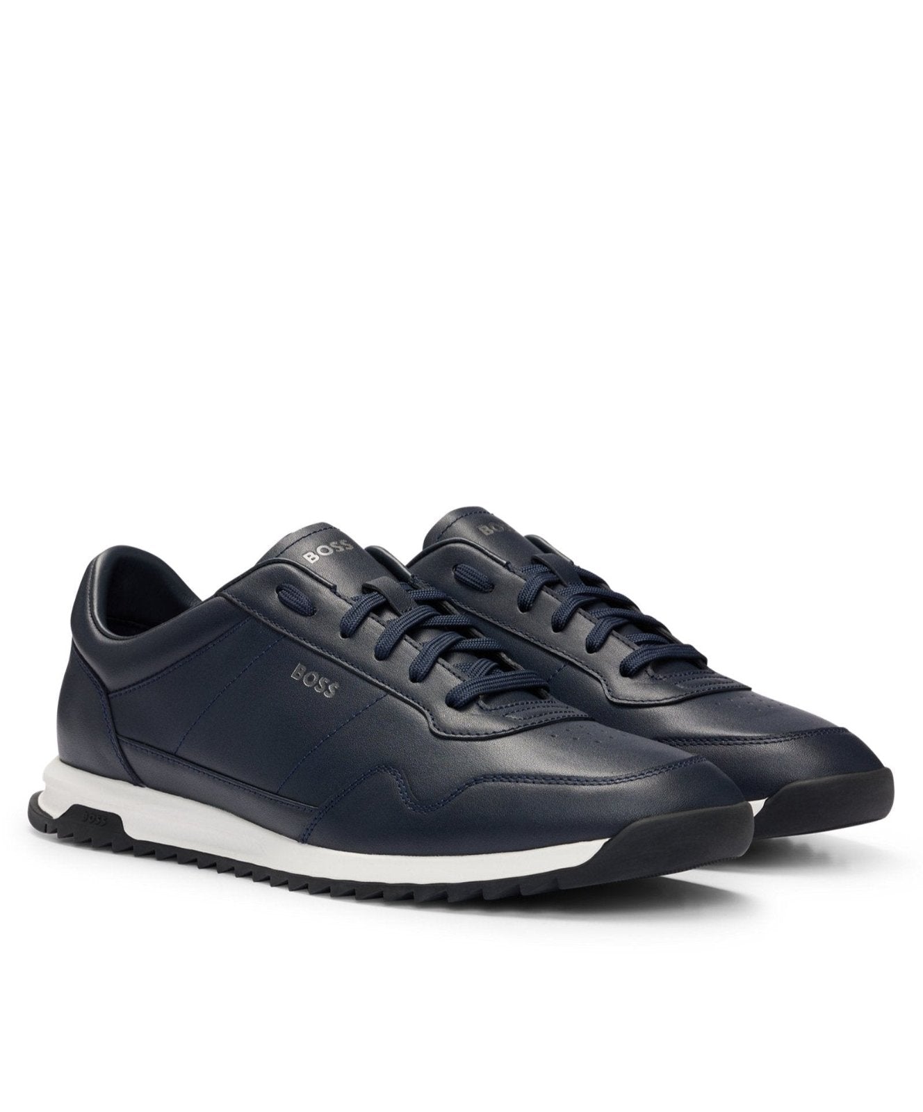 Boss leather trainers best sale