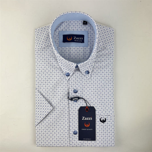 Zazzi Printed Short Sleeve Shirt 06-9578 - Blue