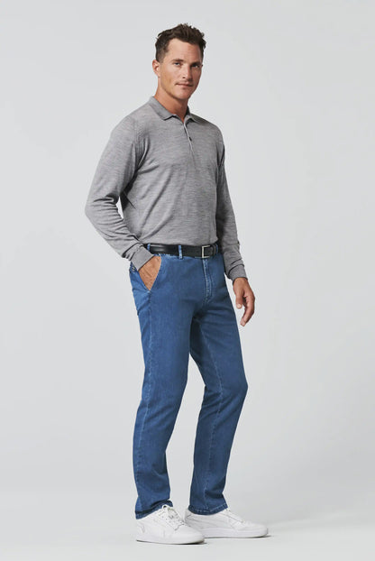 Meyer 223 Oslo Cotton Trousers Denim