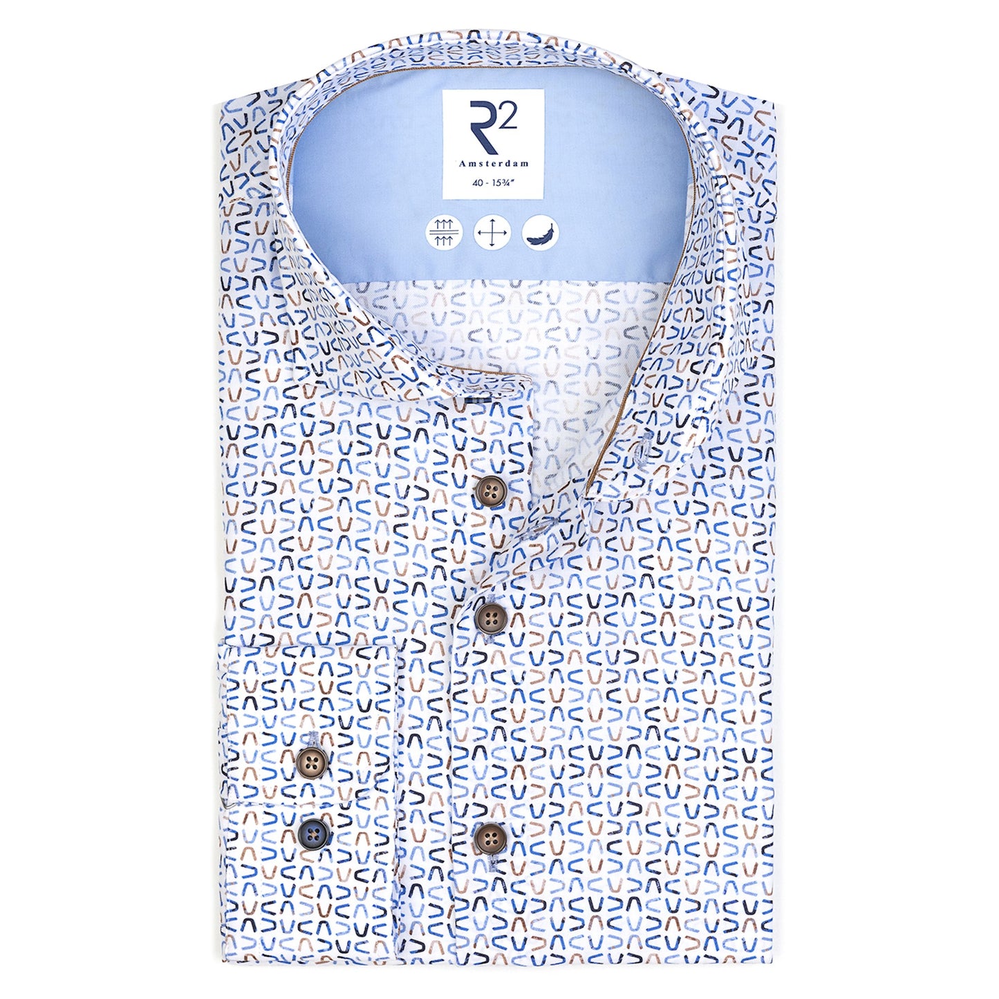 R2 Amsterdam E-bike lamp print cotton shirt - Blue