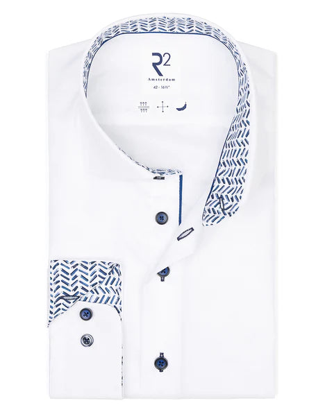 R2 Amsterdam Non-iron Fine Twill cotton shirt - White