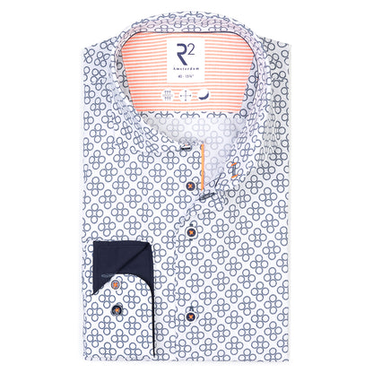 Bicycle chain print cotton shirt 124.WSP.049 - Navy