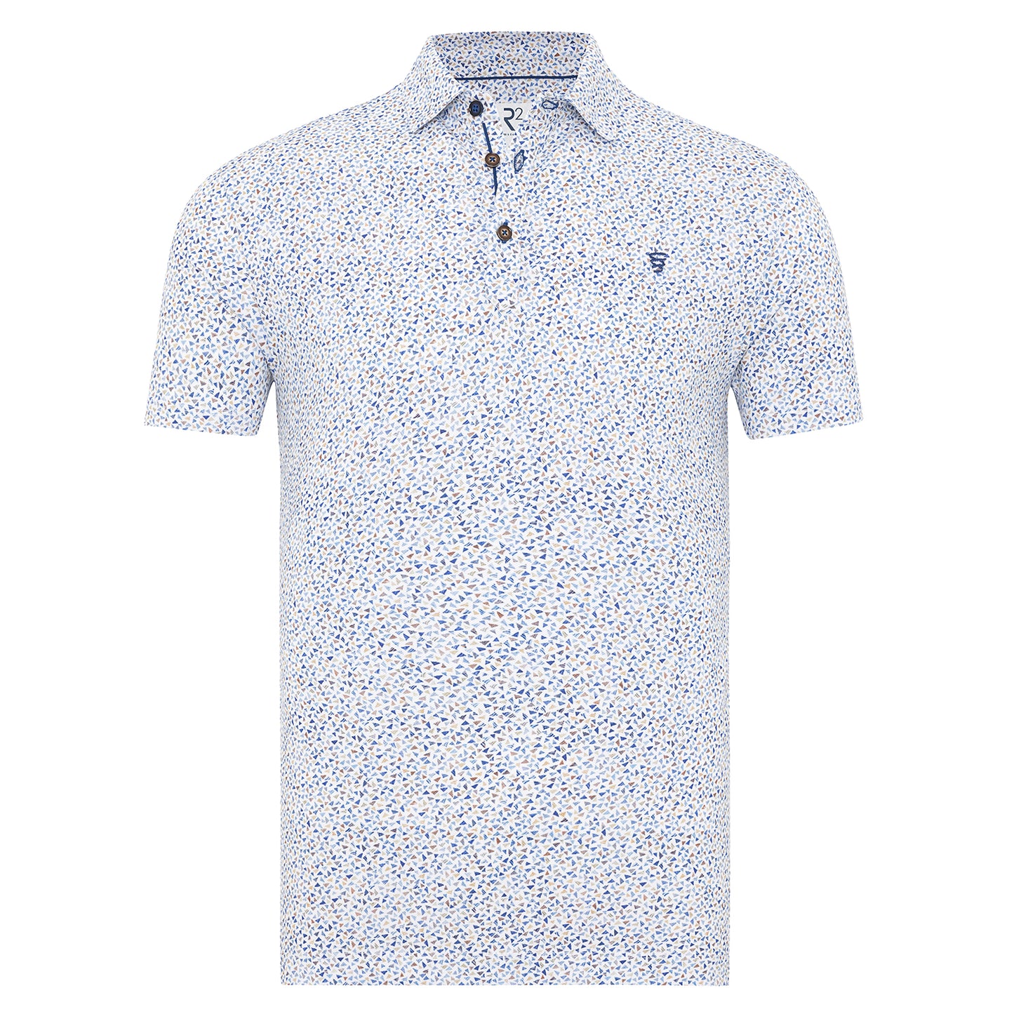 R2 Amsterdam Sail print  Piqué polo shirt 125.POLO.011 - Blue