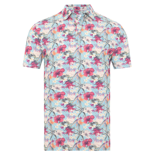 R2 Amsterdam Floral print Piqué polo shirt 125.polo.014 - Multicolor