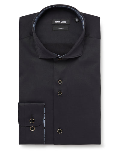 Remus Uomo Navy Seville Long Sleeve Semi-Formal Shirt - Navy