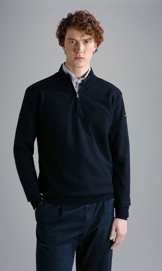 Paul & Shark Zipped Wool pullover 24411630 - Dark Blue