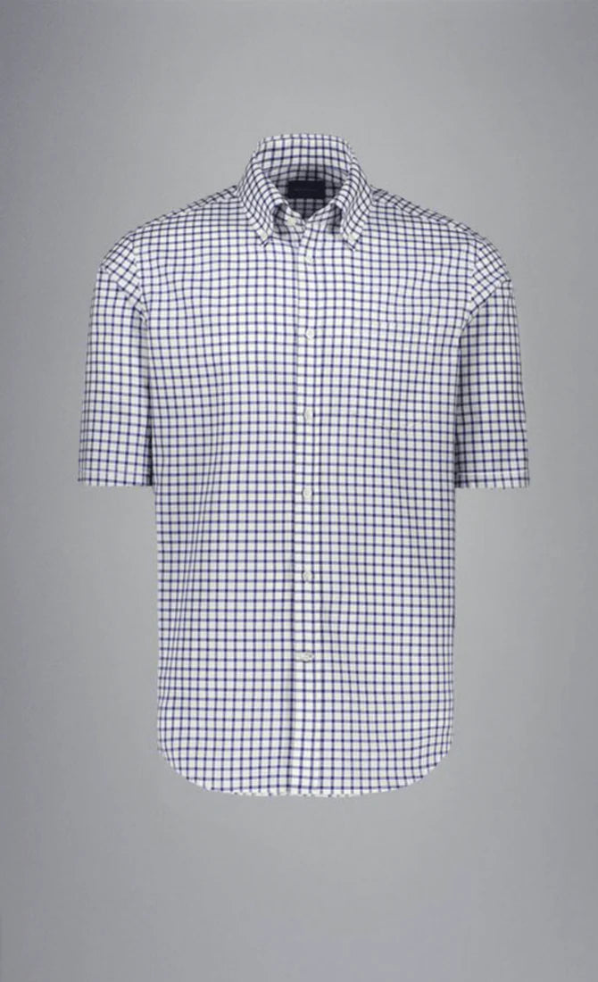 Paul & Shark. Short-Sleeve Checked Cotton Shirt