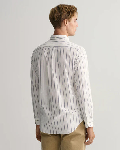 Gant Regular Fit Striped Oxford Shirt - Eggshell