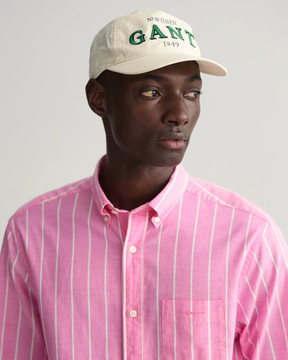 Gant Regular Fit Striped Oxford Shirt - Pink