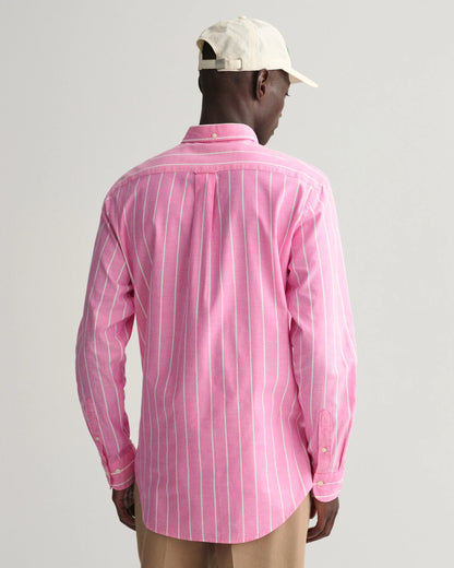 Gant Regular Fit Striped Oxford Shirt - Pink