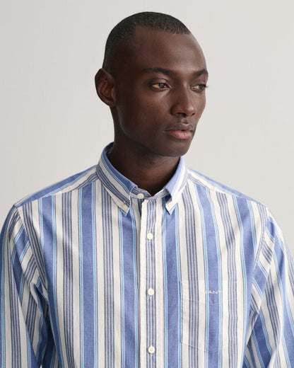 Regular Fit Colourful Stripe Shirt - College Blue