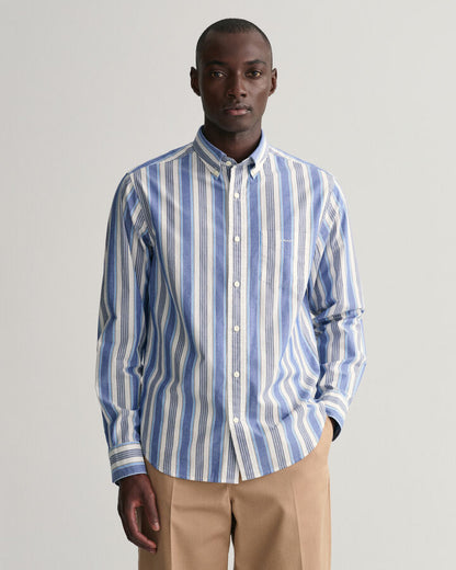 Regular Fit Colourful Stripe Shirt - College Blue