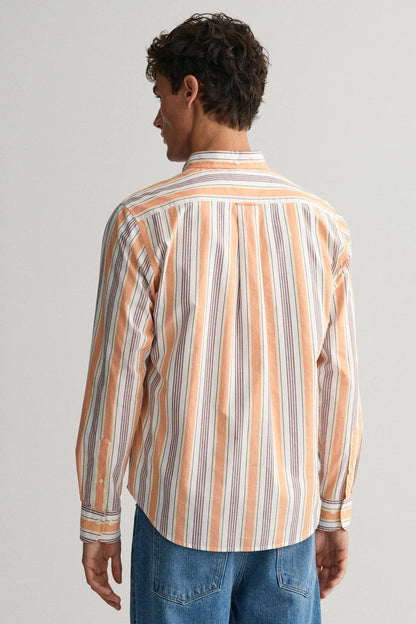 Regular Fit Colourful Stripe Shirt - Apricot Orange