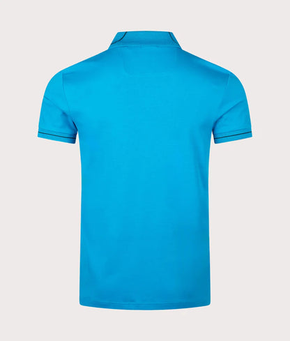 Hugo Boss Interlock-cotton Slim-fit Polo Shirt With Mesh Logo - Turquoise