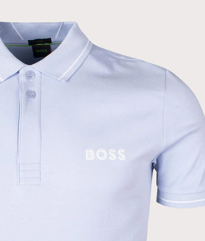 Hugo Boss Interlock-Cotton Slim-Fit Polo Shirt With Mesh Logo - Bright Purple