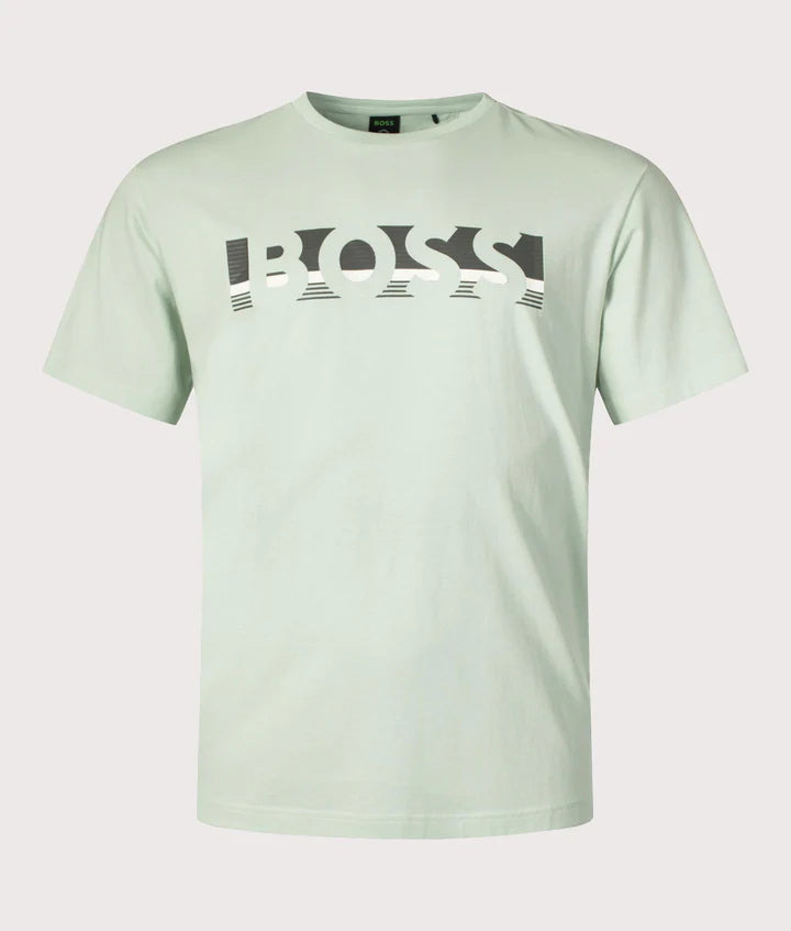 Hugo Boss Relaxed Fit Colour-Block Logo T-Shirt - Open Green