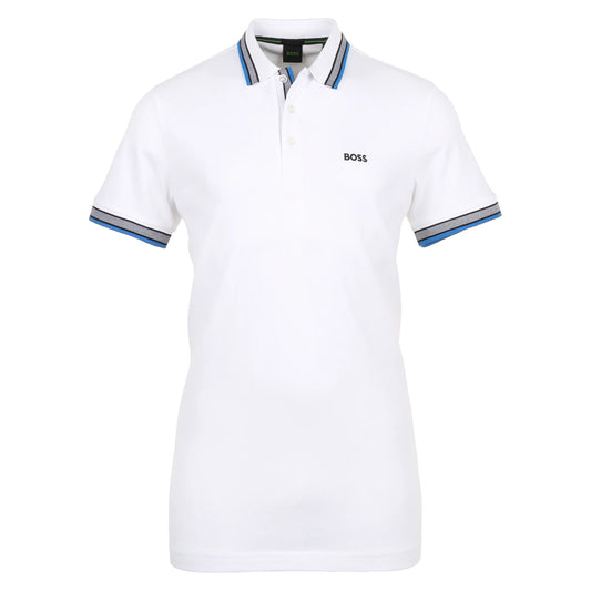 Hugo Boss Cotton-piqué Paddy Polo Shirt With Contrast Logo - Natural