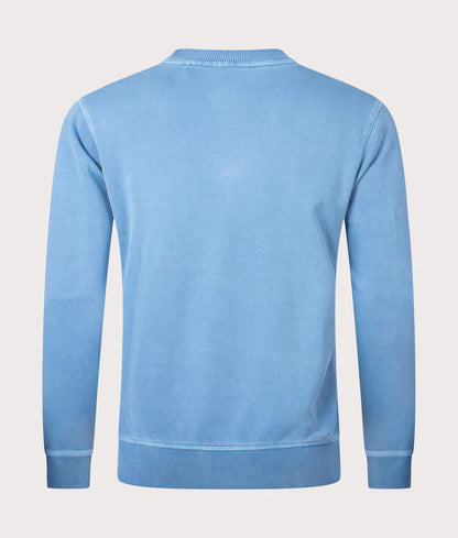 BOSS Relaxed Fit Garment Dyed Wefade Sweatshirt - Light Blue