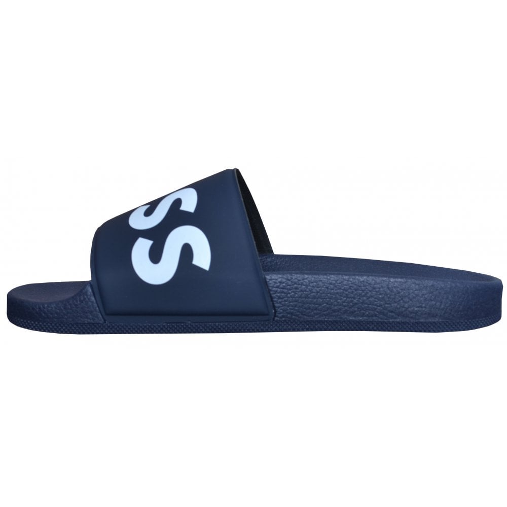 Hugo boss sliders navy hotsell