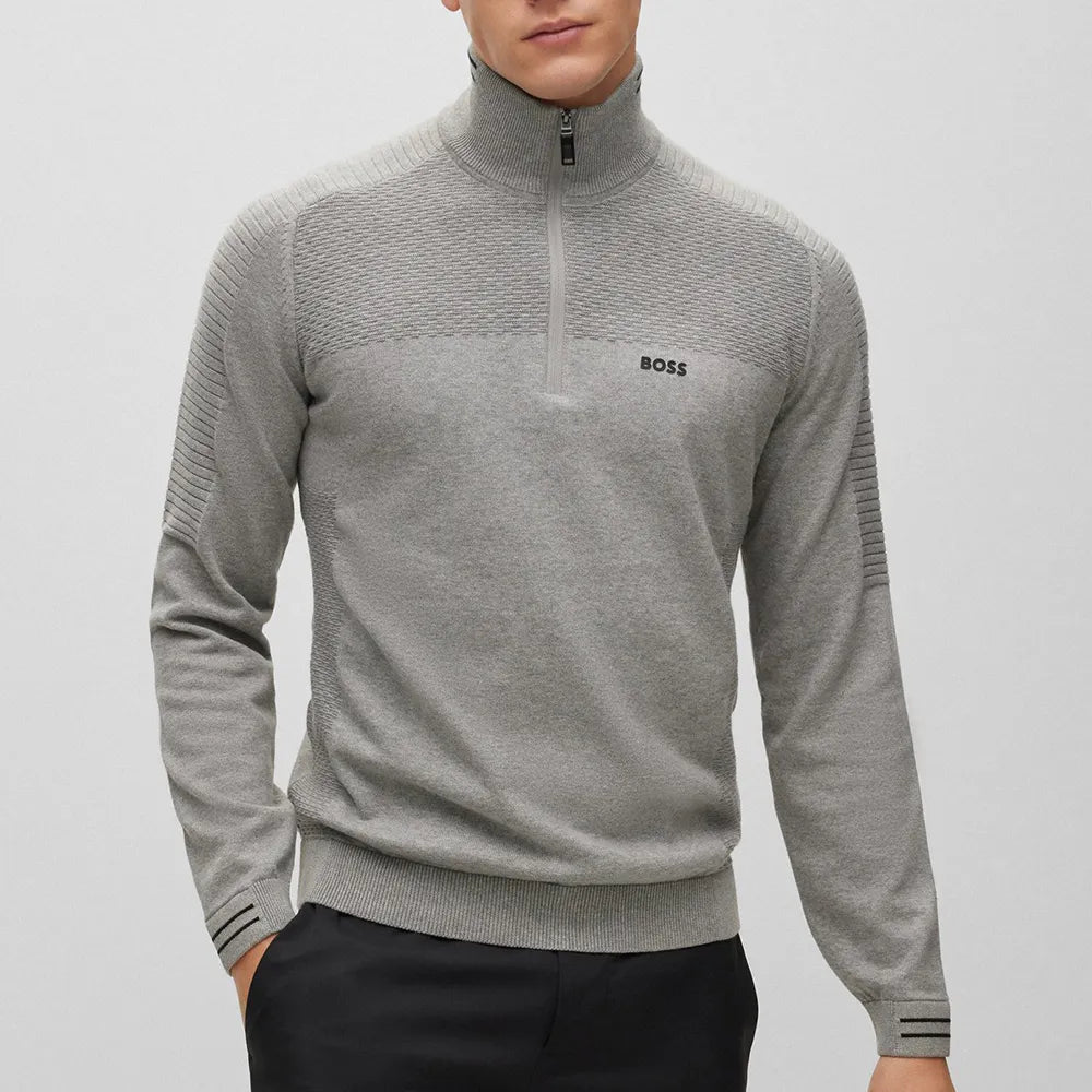 Hugo Boss Golf Jumper Zolet QZ - Light Grey Size XL