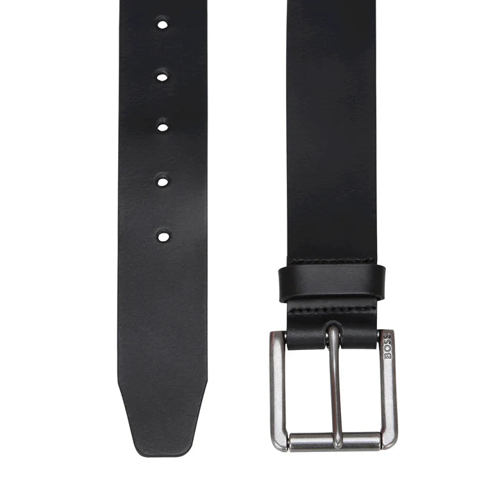 Hugo Boss Leather Belt With Branded Pin Buckle - Black