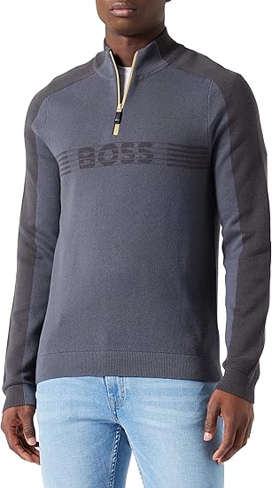 Hugo Boss Zirros Half Zip Sweater -dark Gey