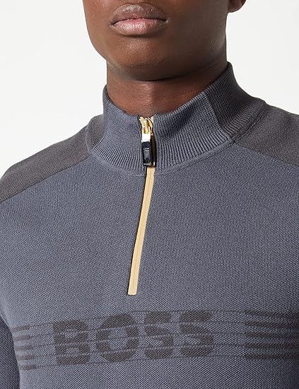 Hugo Boss Zirros Half Zip Sweater -dark Gey