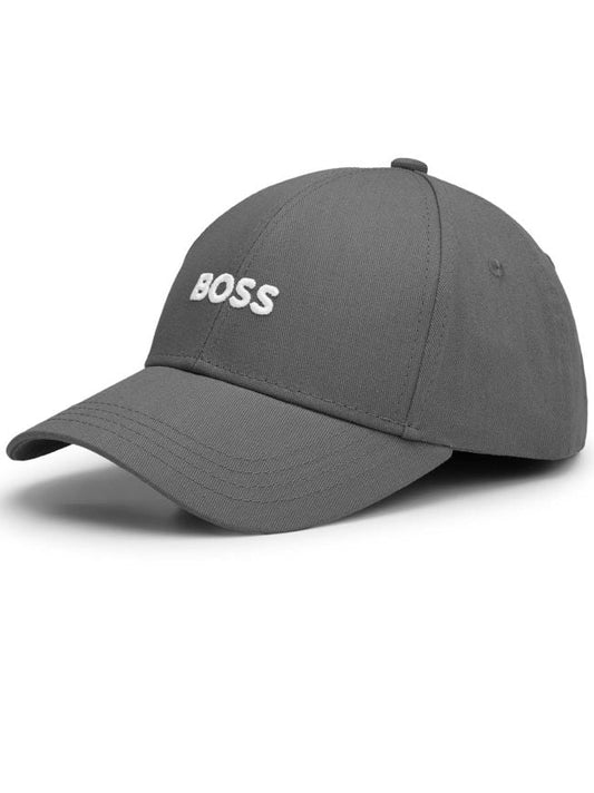 Hugo Boss Cotton-twill Six-panel Cap With Embroidered Logo - Medium Grey