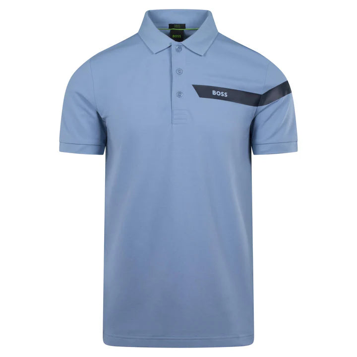 Hugo Boss Paule Mens Golf Polo - Open Blue