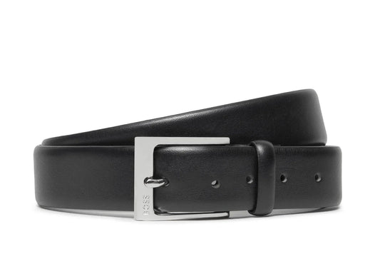 Hugo Boss Leather Belt Evan Sz35 - Black