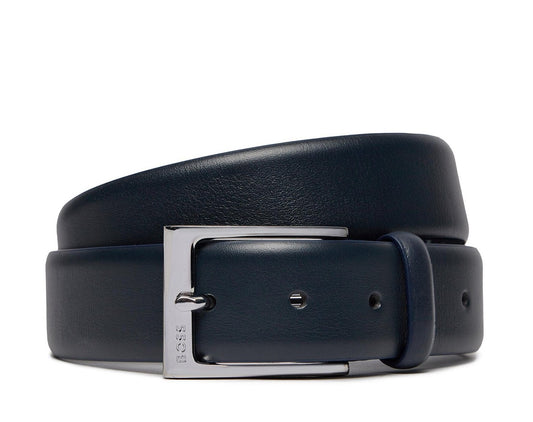 Hugo Boss Leather Belt Evan Sz35 - Navy