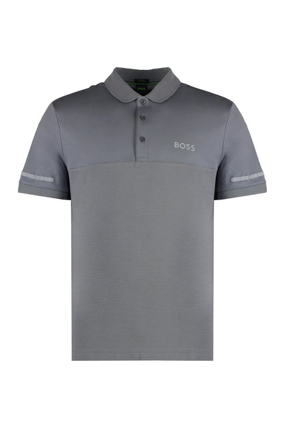 Hugo Boss Paddy Mirror Jersey Polo - Medium Grey