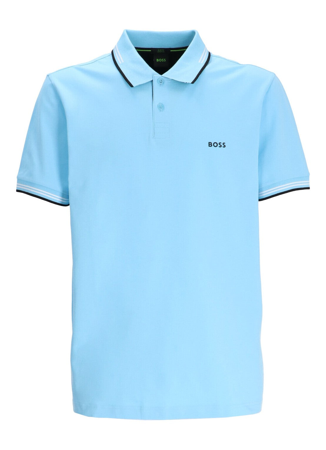 Hugo Boss Stretch-cotton Slim-fit Polo Shirt With Branding - Turquoise