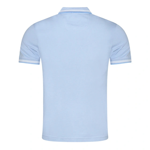 Hugo Boss Stretch-cotton Slim-fit Polo Shirt With Branding - Open Blue