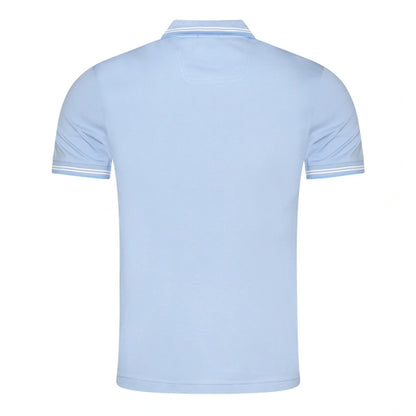 Hugo Boss Stretch-cotton Slim-fit Polo Shirt With Branding - Open Blue