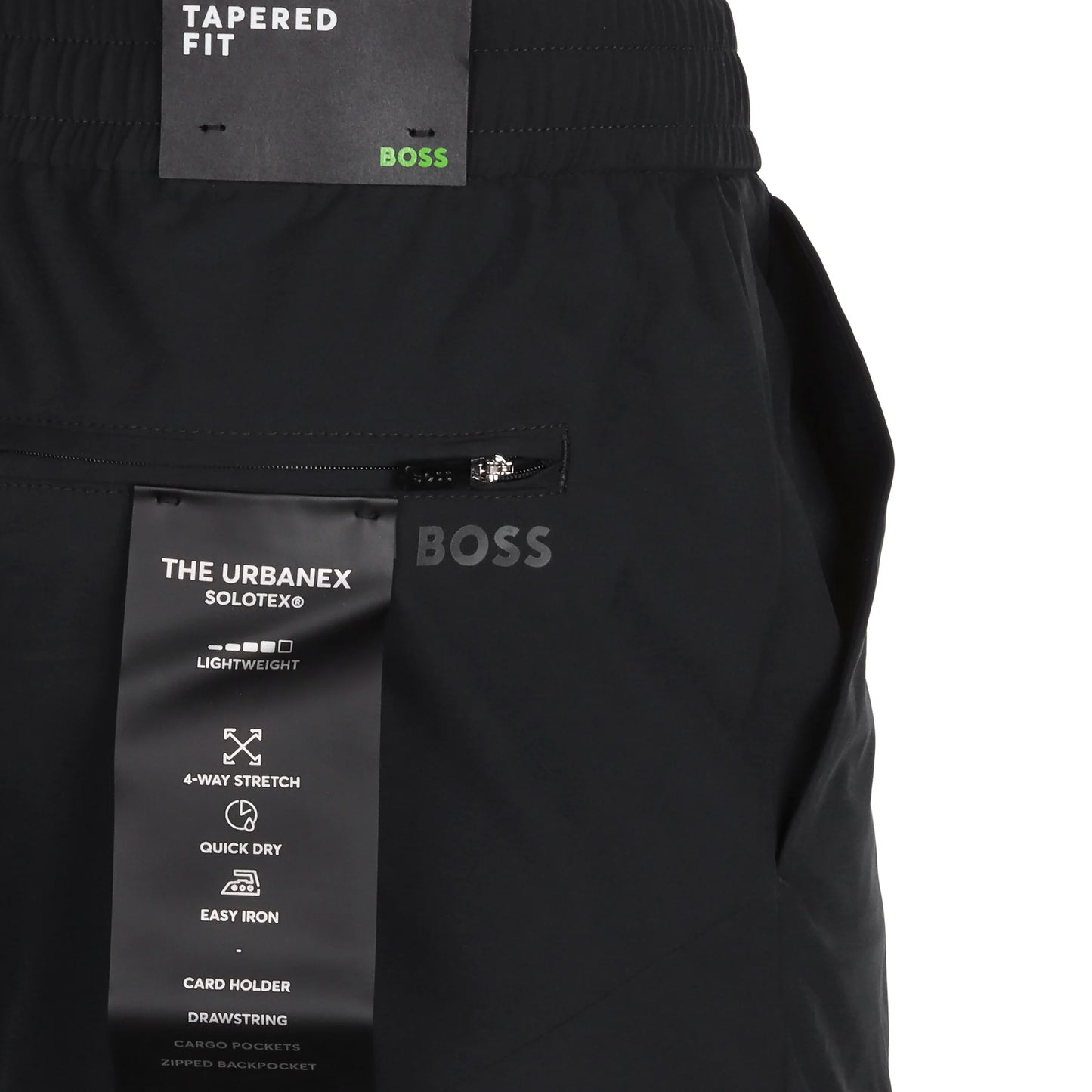 Hugo Boss Tapered-fit Trousers In Easy-iron Stretch Poplin - Black