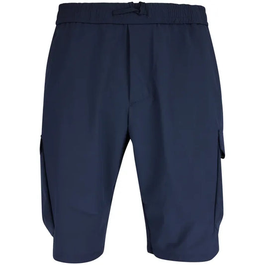 Hugo Boss Tapered-fit Shorts In Easy-iron Quick-dry Poplin - Dark Blue