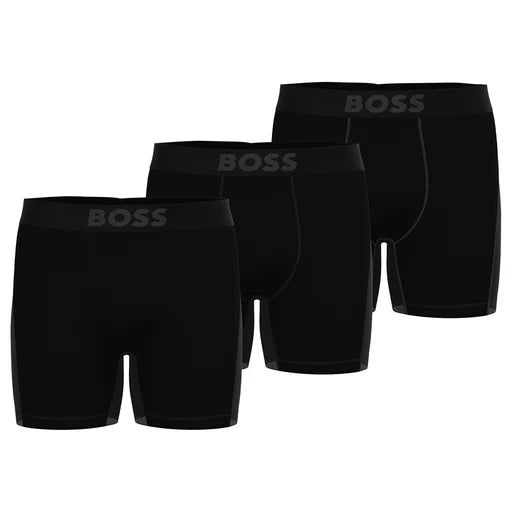 Hugo Boss Three-pack Of Stretch-mircofibre Boxer Briefs - Black