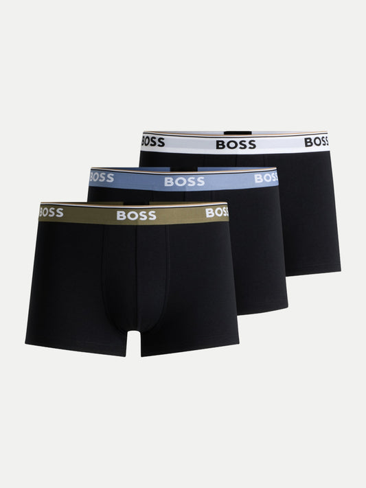 Hugo Boss Three-pack Of Stretch-cotton Trunks With Logo Waistbands