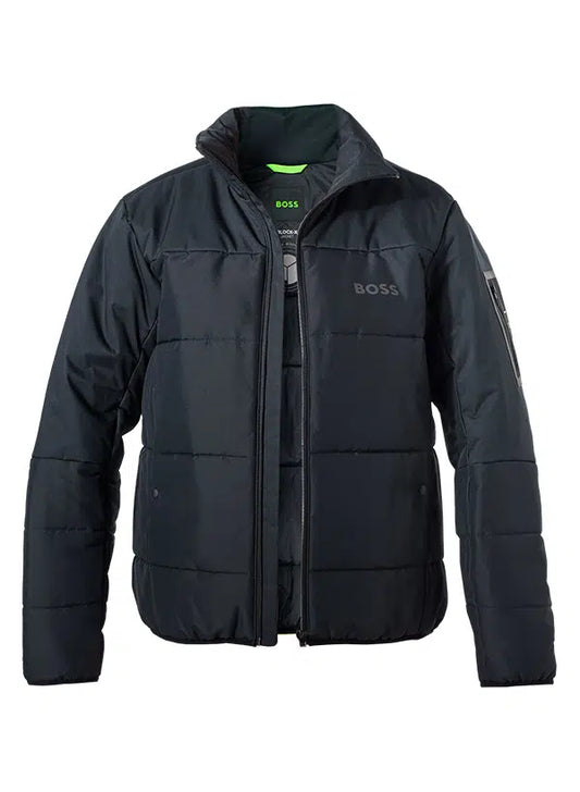 Hugo Boss Water-repellent Puffer Jacket With Logo Print - Dark Blue