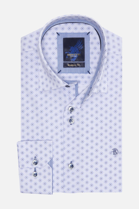 Benetti Bently Long Sleeve Casual Shirt - Navy