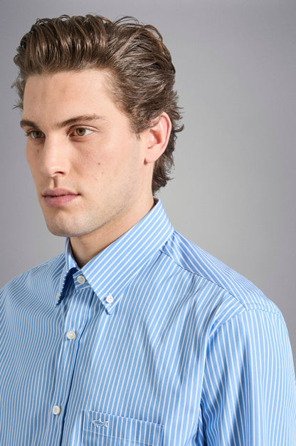 Paul & Shark Striped Cotton Shirt - Blue/white