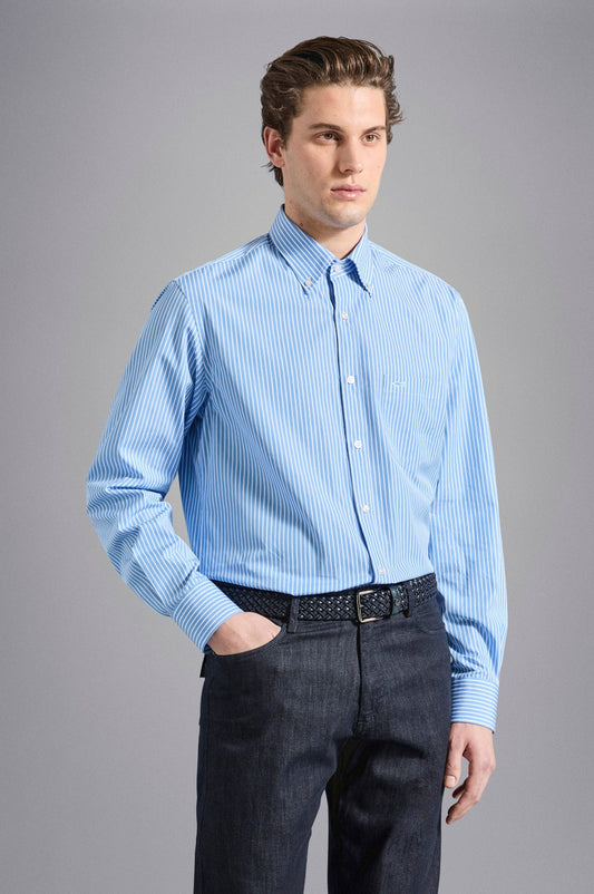 Paul & Shark Striped Cotton Shirt - Blue/white