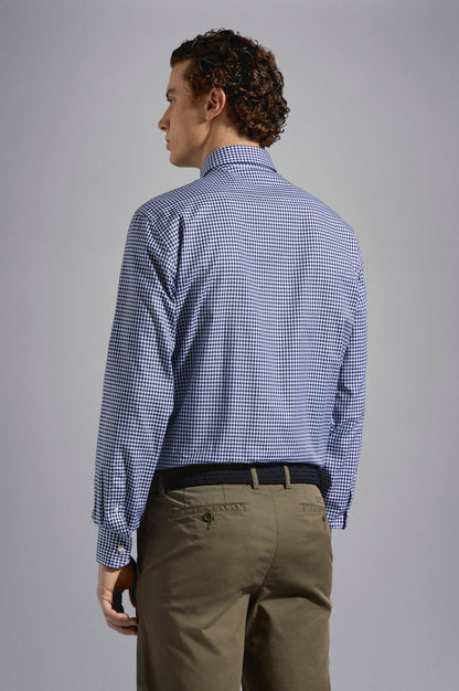 Paul & Shark Oxford Cotton Shirt - Square White Blue