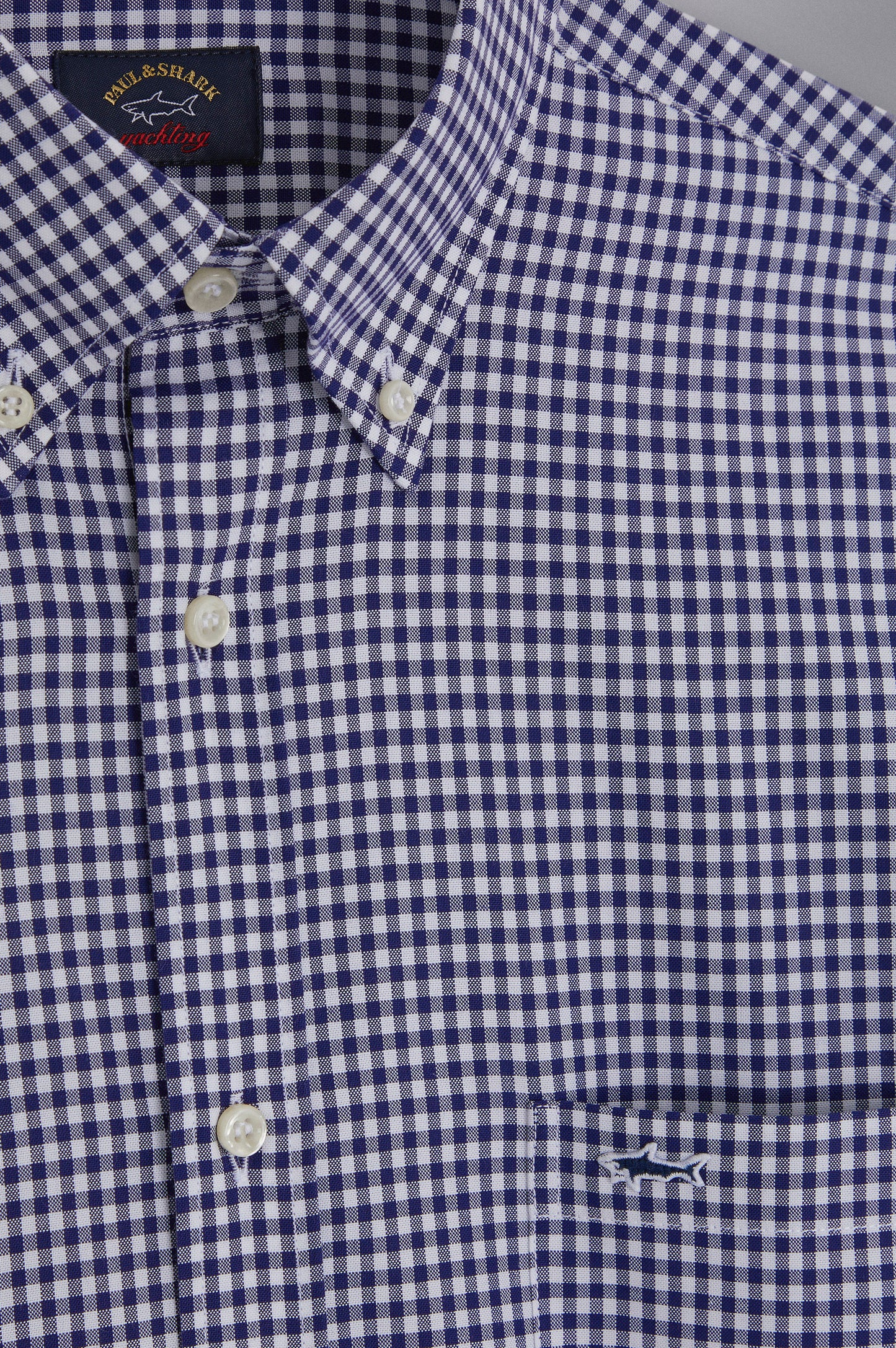 Paul & Shark Oxford Cotton Shirt - Square White Blue