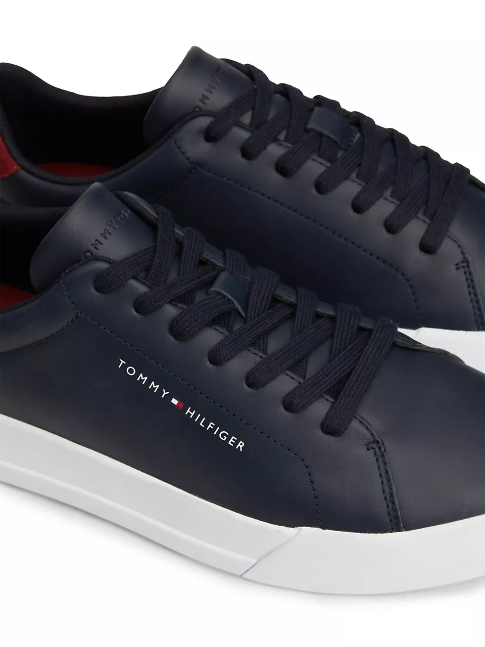 Tommy Hilfiger Leather Chunky Court Trainers - Desert Sky