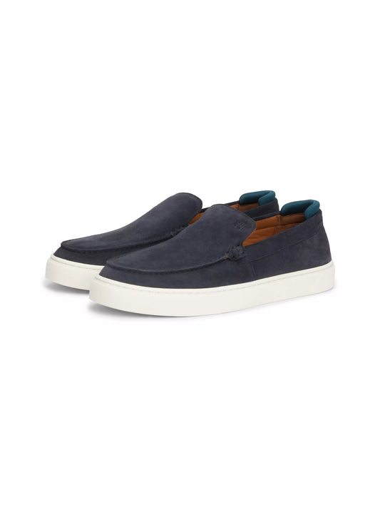 Tommy Hilfiger Suede Debossed Logo Loafer Trainers - Desert Sky