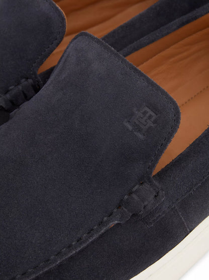 Tommy Hilfiger Suede Debossed Logo Loafer Trainers - Desert Sky