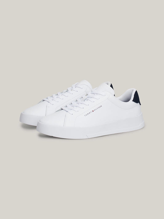 Tommy Hilfiger Essential Pebble Grain Court Trainers - White